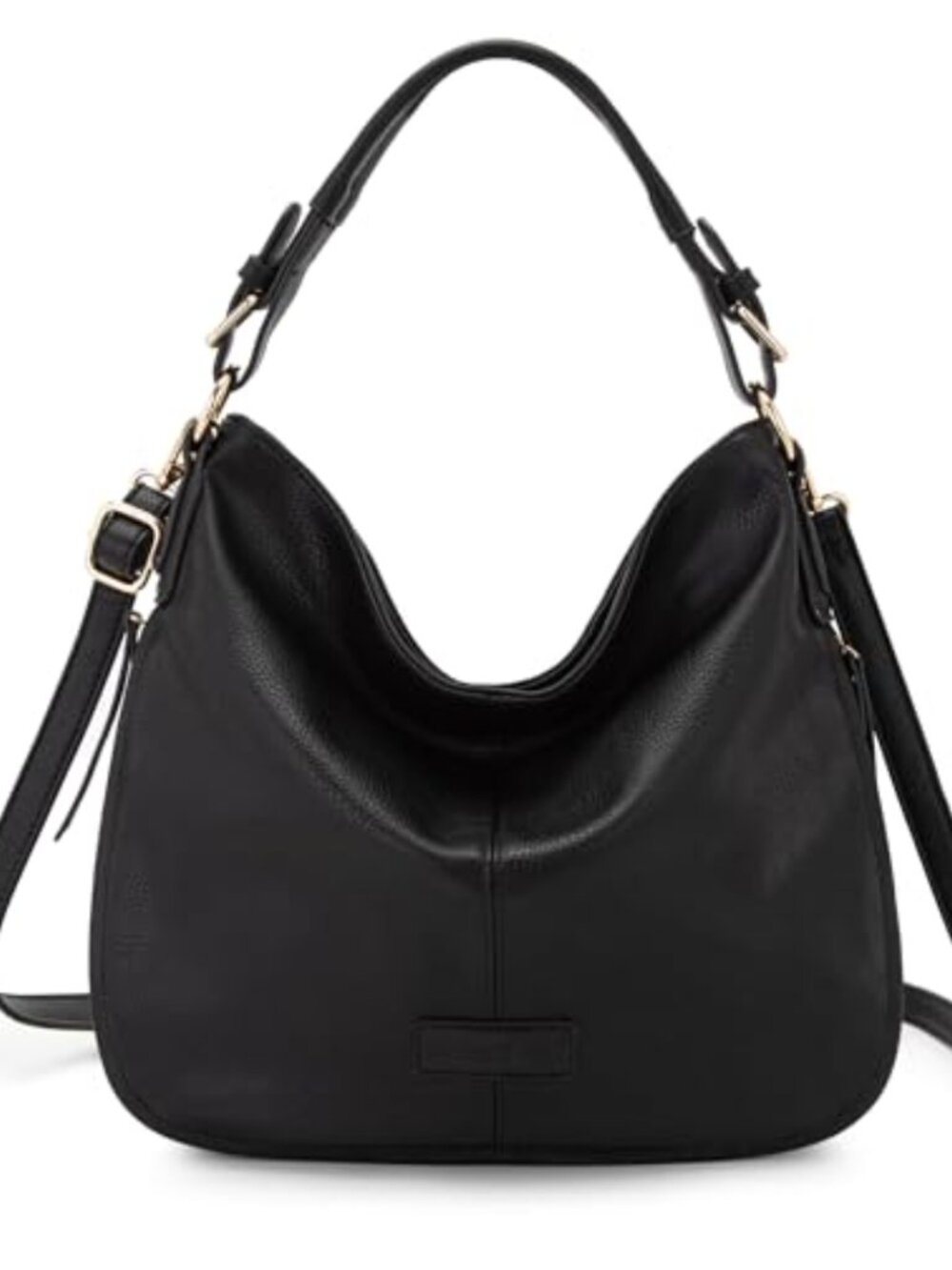Hobo Shoulder Bag Vegan Leather Expandable Purse with Zip Pockets